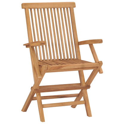 vidaXL Gartenstühle mit Roten Kissen 2 Stk. Massivholz Teak