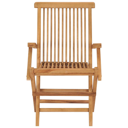 vidaXL Gartenstühle mit Roten Kissen 2 Stk. Massivholz Teak
