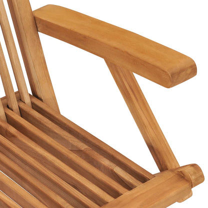 vidaXL Gartenstühle mit Roten Kissen 2 Stk. Massivholz Teak
