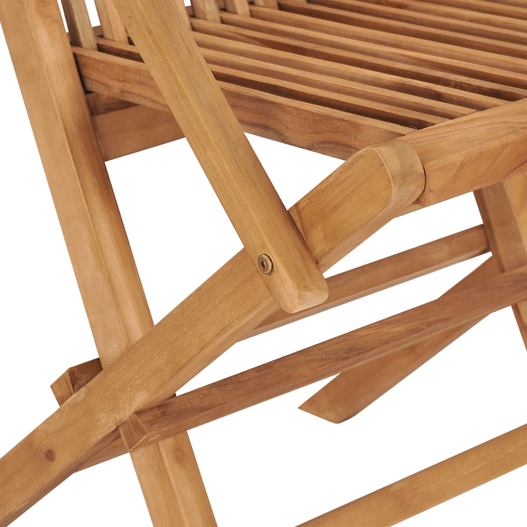 vidaXL Gartenstühle mit Roten Kissen 2 Stk. Massivholz Teak