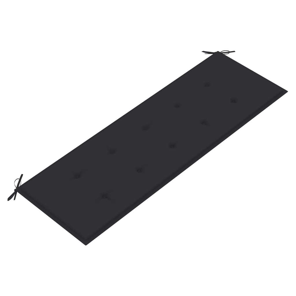 vidaXL Gartenbank mit Anthrazit Auflage 150 cm Massivholz Teak