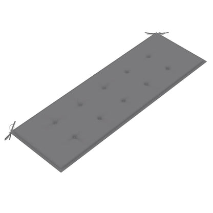 vidaXL Gartenbank mit Grauer Auflage 150 cm Massivholz Teak