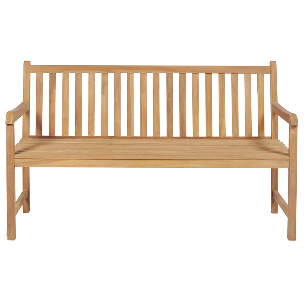 vidaXL Gartenbank mit Cremeweißer Auflage 150 cm Massivholz Teak