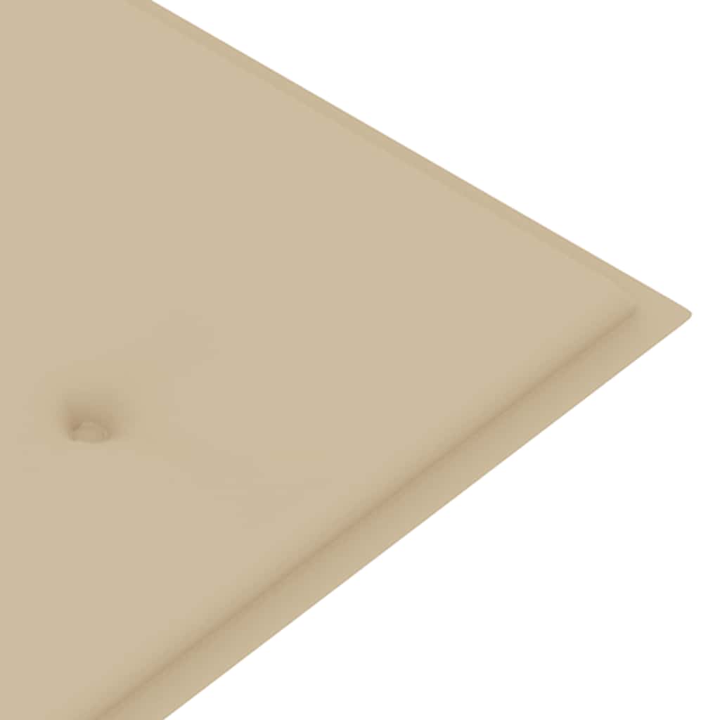 vidaXL Gartenbank mit Beige Auflage 150 cm Massivholz Teak