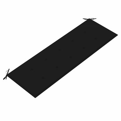 vidaXL Gartenbank mit Schwarzer Auflage 150 cm Massivholz Teak