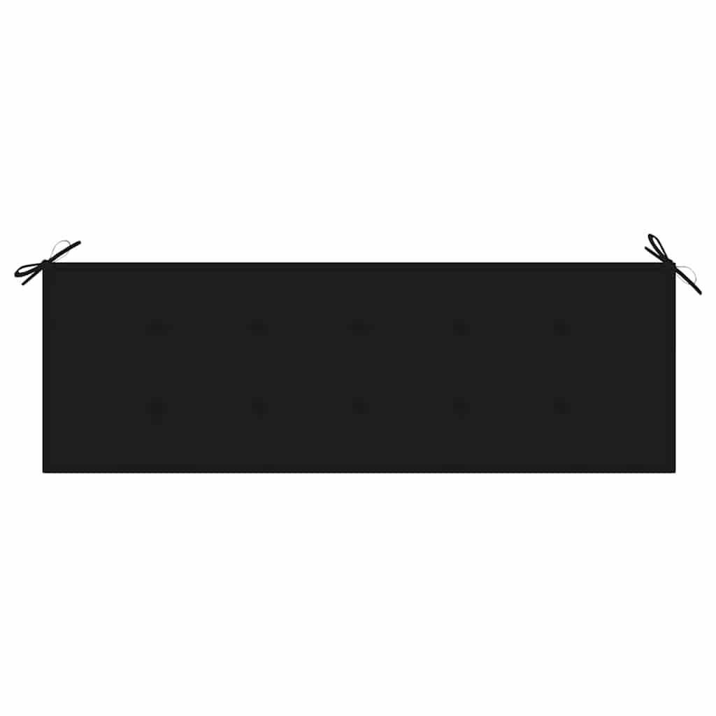 vidaXL Gartenbank mit Schwarzer Auflage 150 cm Massivholz Teak