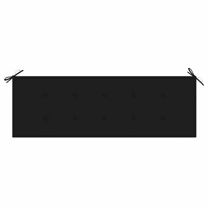 vidaXL Gartenbank mit Schwarzer Auflage 150 cm Massivholz Teak