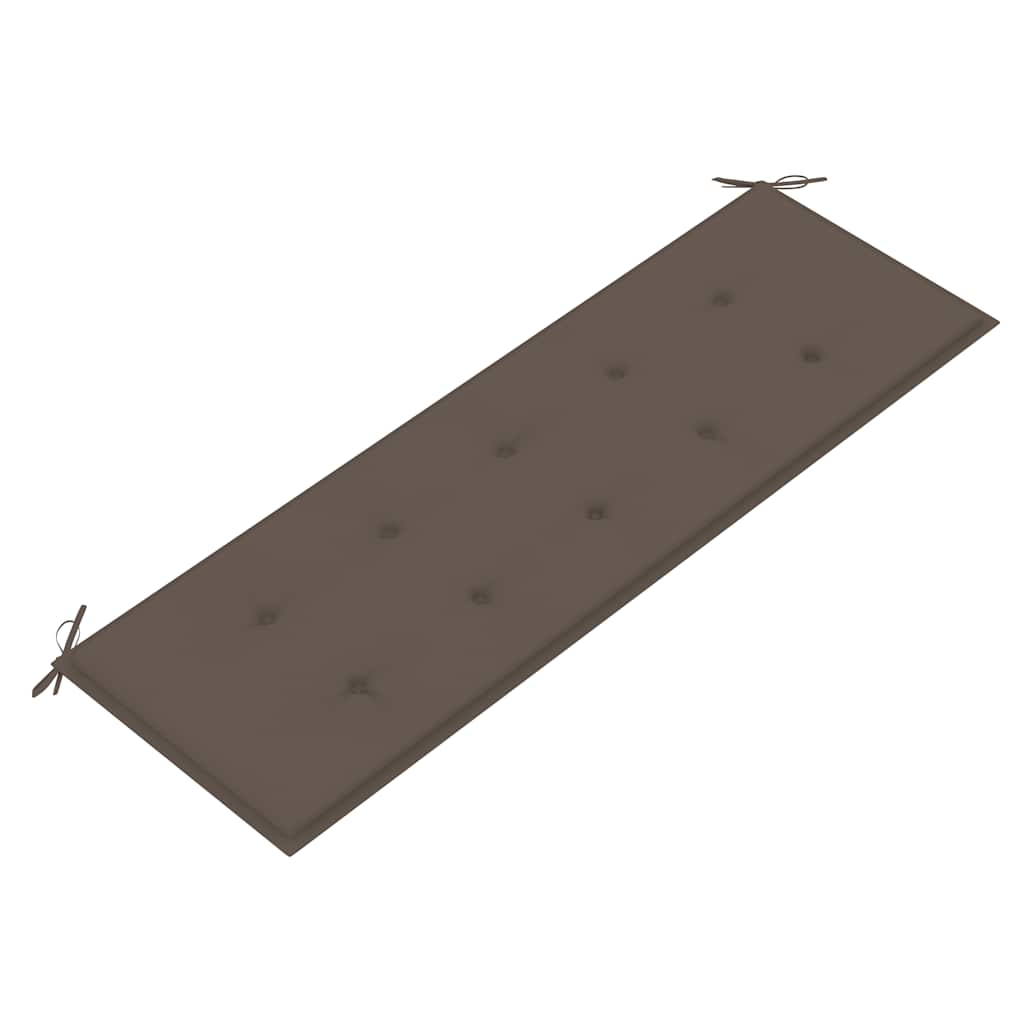 vidaXL Gartenbank mit Taupe Auflage 150 cm Massivholz Teak