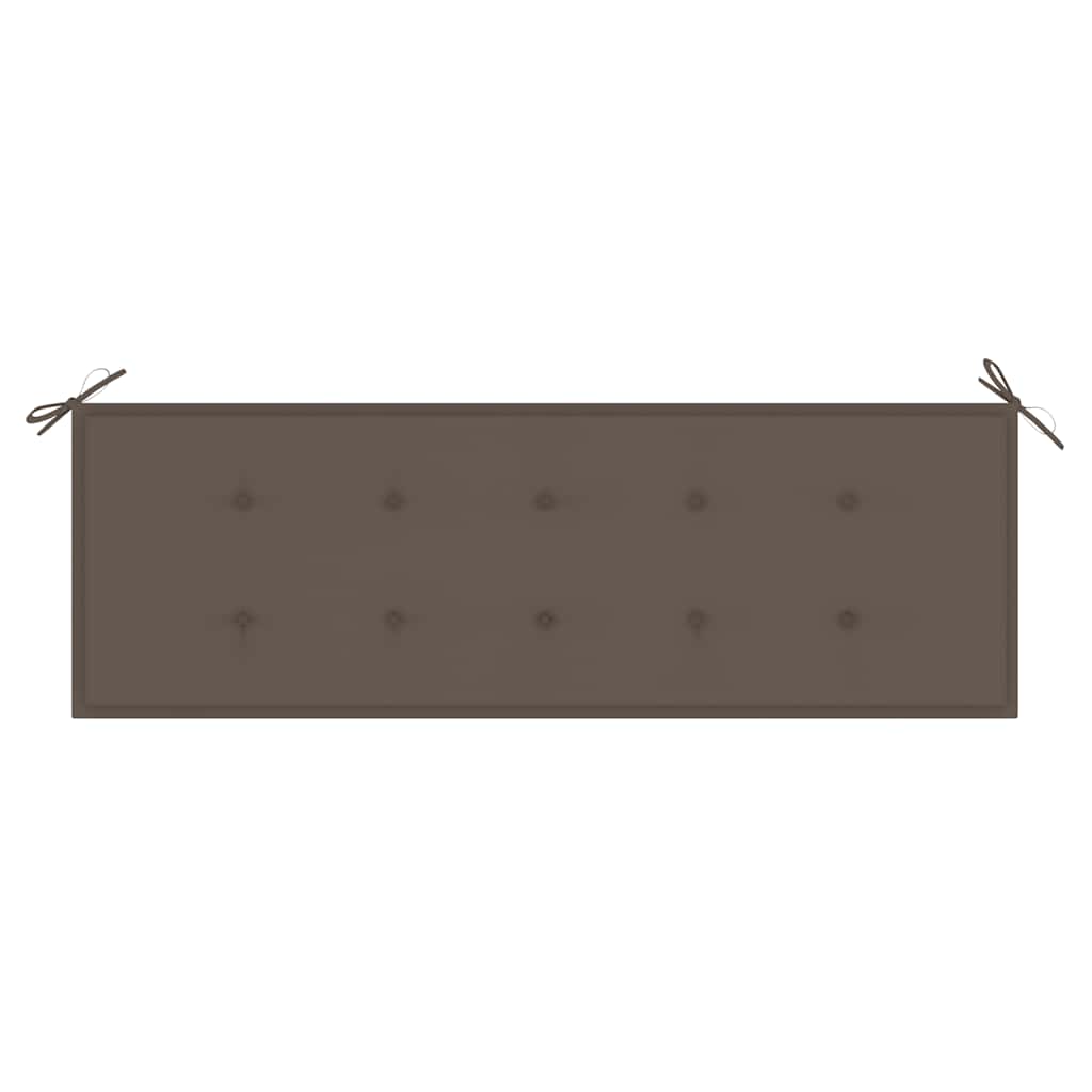 vidaXL Gartenbank mit Taupe Auflage 150 cm Massivholz Teak