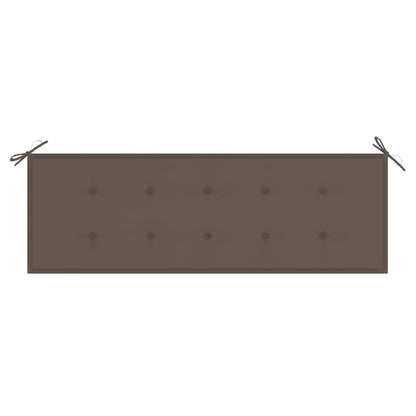 vidaXL Gartenbank mit Taupe Auflage 150 cm Massivholz Teak