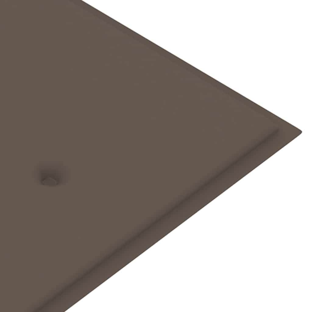 vidaXL Gartenbank mit Taupe Auflage 150 cm Massivholz Teak