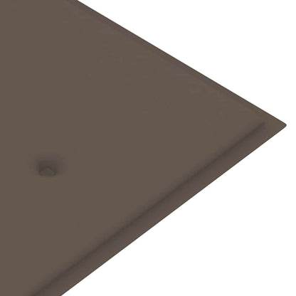 vidaXL Gartenbank mit Taupe Auflage 150 cm Massivholz Teak