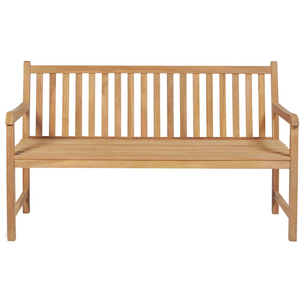 vidaXL Gartenbank mit Weinroter Auflage 150 cm Massivholz Teak