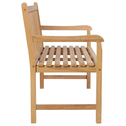 vidaXL Gartenbank mit Grauer Auflage 150 cm Massivholz Teak