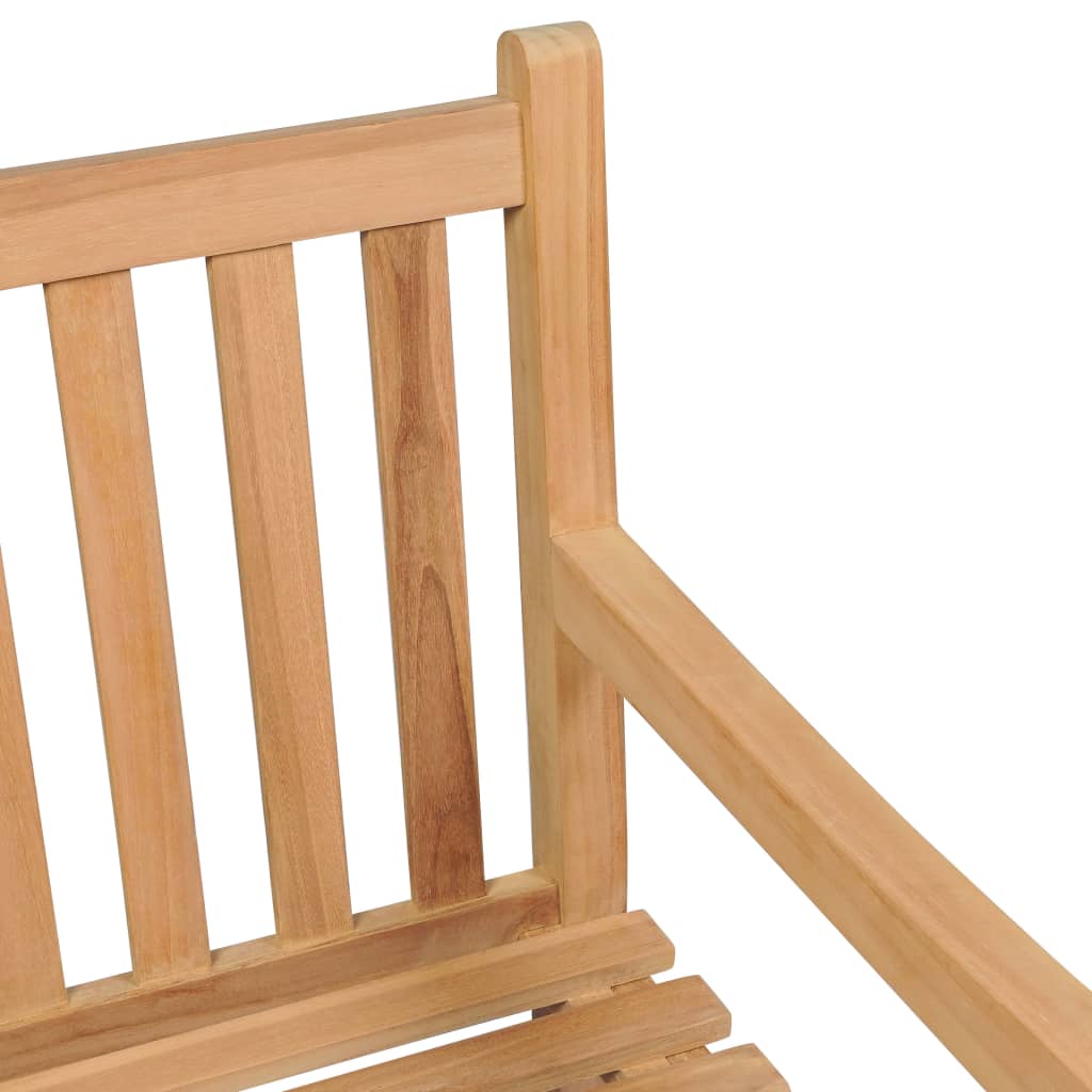 vidaXL Gartenbank mit Grauer Auflage 150 cm Massivholz Teak