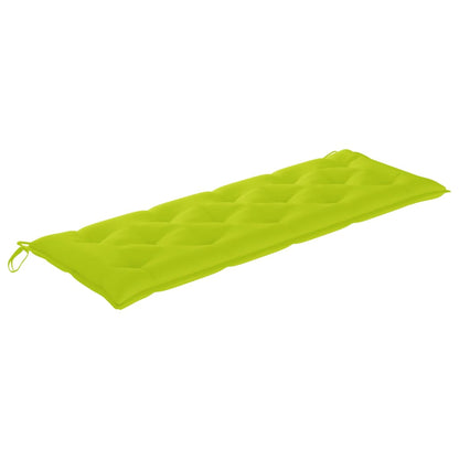 vidaXL Gartenbank mit Hellgrüner Auflage 150 cm Massivholz Teak
