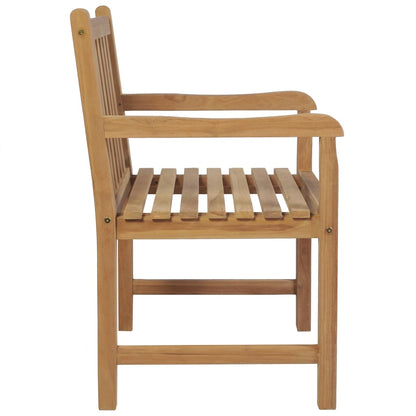 vidaXL Gartenstühle 2 Stk. mit Roten Kissen Massivholz Teak