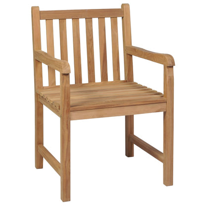 vidaXL Gartenstühle 2 Stk. mit Blauen Kissen Massivholz Teak