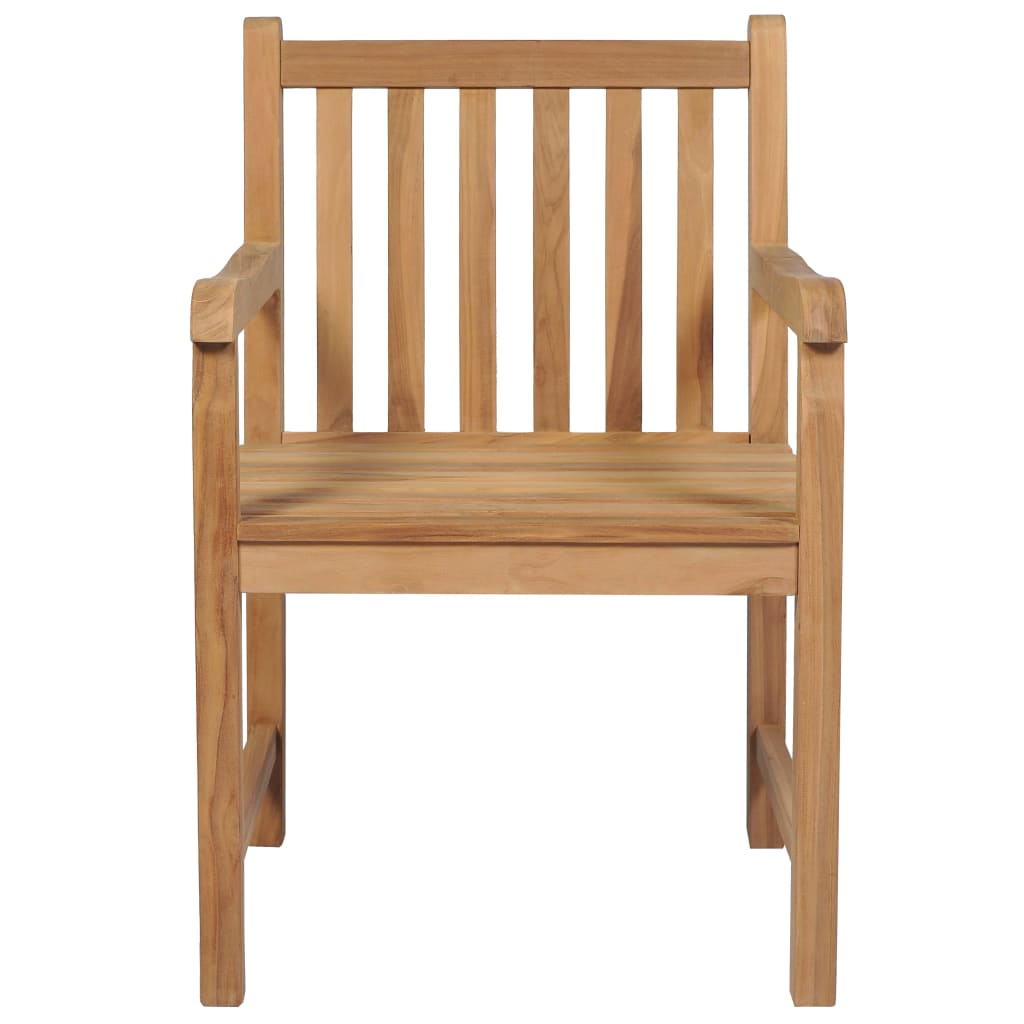 vidaXL Gartenstühle 2 Stk. mit Blauen Kissen Massivholz Teak