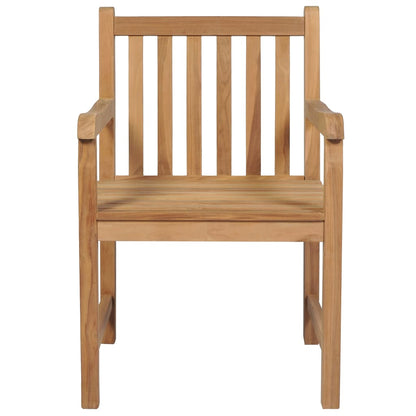 vidaXL Gartenstühle 2 Stk. mit Blauen Kissen Massivholz Teak