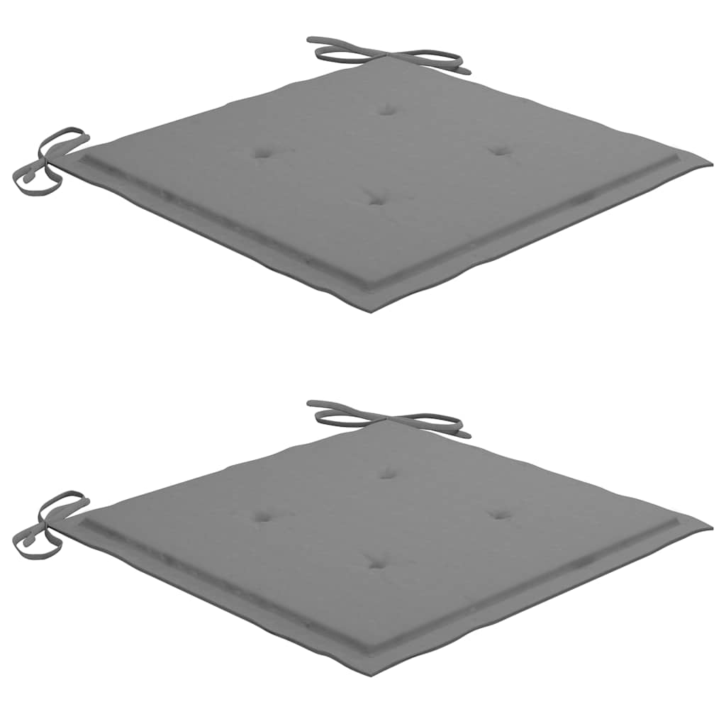 3-tlg. Bistroset mit Grauen Kissen Massivholz Teak