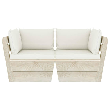 Garten-Palettensofa 2-Sitzer mit Kissen Fichtenholz