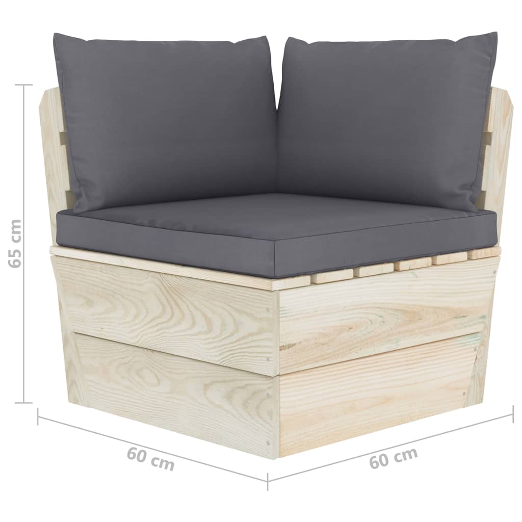 vidaXL Ensemble de canapés de jardin 4 pièces en palettes avec coussins Bois de sapin