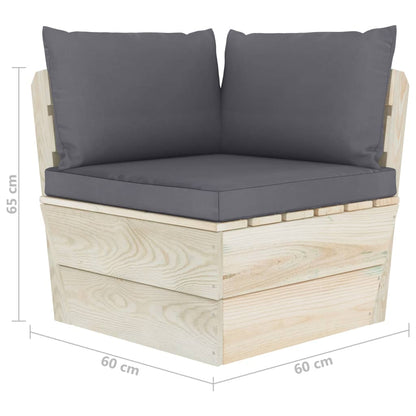 vidaXL Ensemble de canapés de jardin 4 pièces en palettes avec coussins Bois de sapin