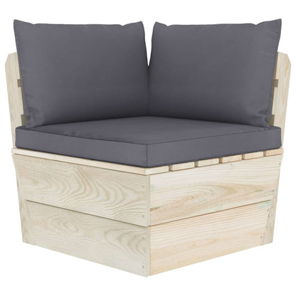 vidaXL Ensemble de canapés de jardin 4 pièces en palettes avec coussins Bois de sapin