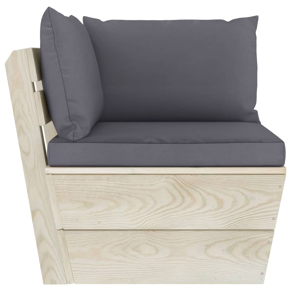 vidaXL Ensemble de canapés de jardin 4 pièces en palettes avec coussins Bois de sapin