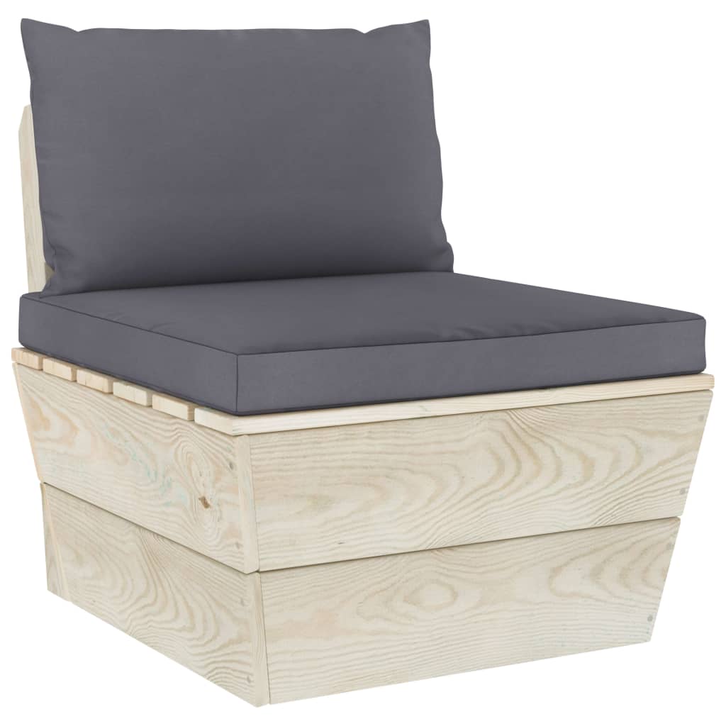vidaXL Ensemble de canapés de jardin 4 pièces en palettes avec coussins Bois de sapin