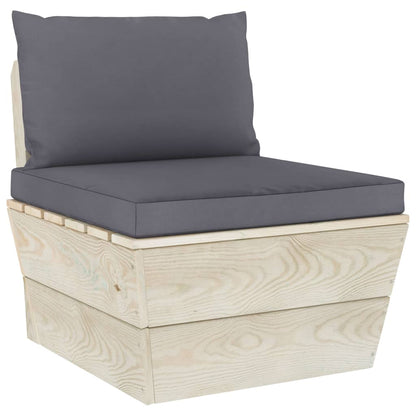 vidaXL Ensemble de canapés de jardin 4 pièces en palettes avec coussins Bois de sapin
