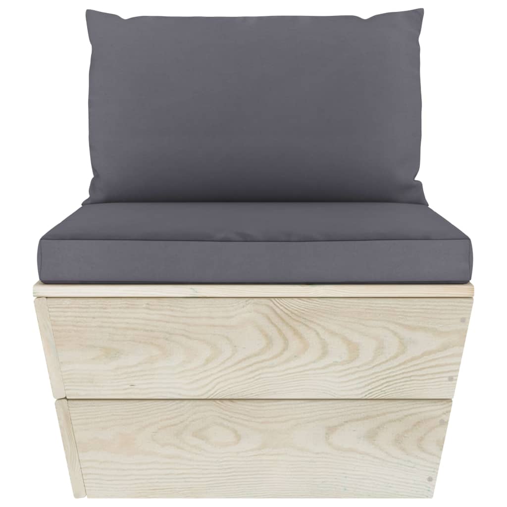 vidaXL Ensemble de canapés de jardin 4 pièces en palettes avec coussins Bois de sapin