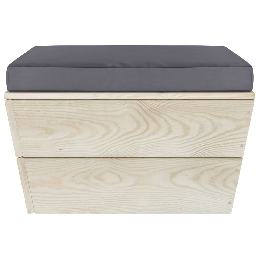 vidaXL Ensemble de canapés de jardin 4 pièces en palettes avec coussins Bois de sapin