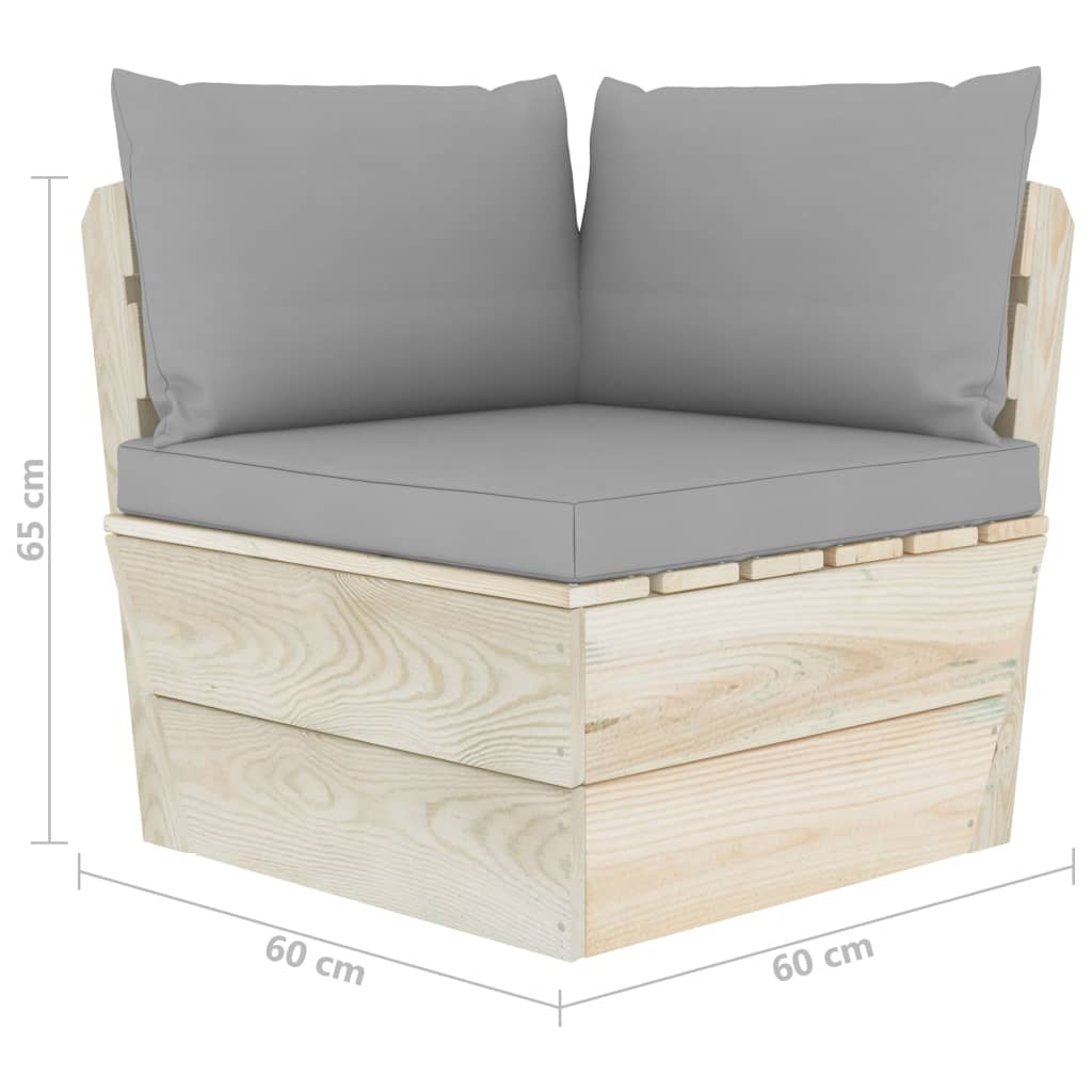 vidaXL Ensemble de canapés de jardin 4 pièces en palettes avec coussins Bois de sapin