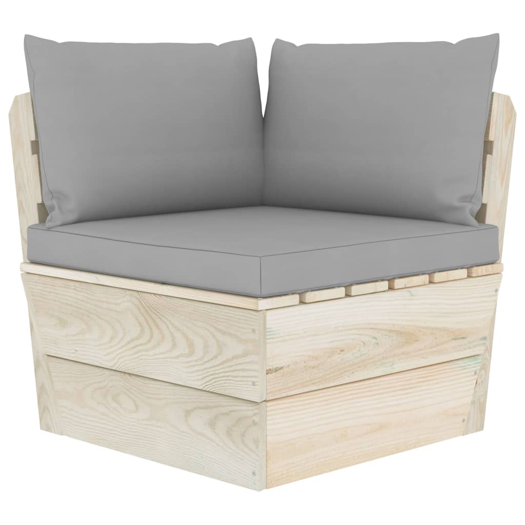 vidaXL Ensemble de canapés de jardin 4 pièces en palettes avec coussins Bois de sapin