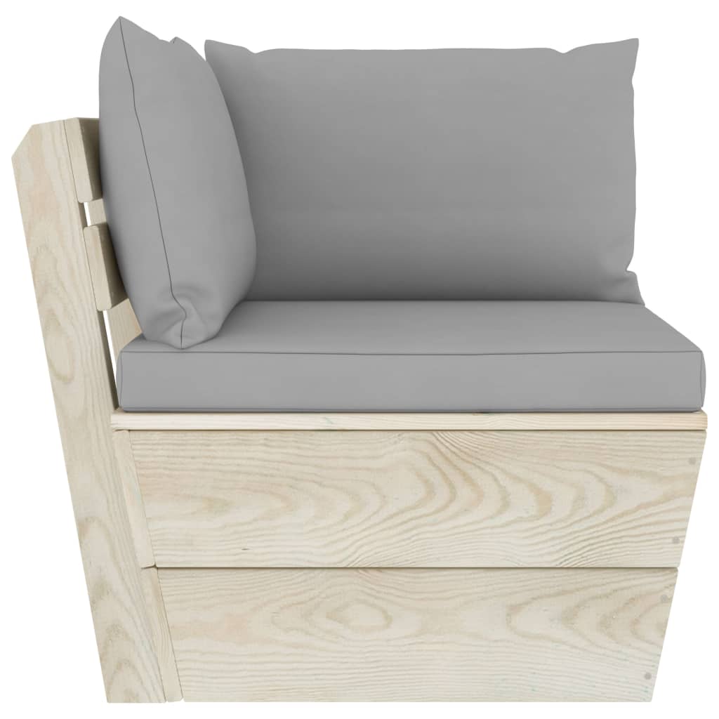 vidaXL Ensemble de canapés de jardin 4 pièces en palettes avec coussins Bois de sapin