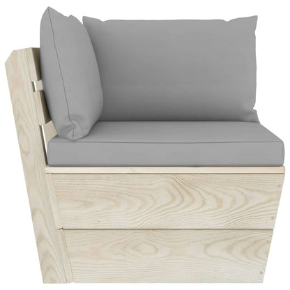 vidaXL Ensemble de canapés de jardin 4 pièces en palettes avec coussins Bois de sapin