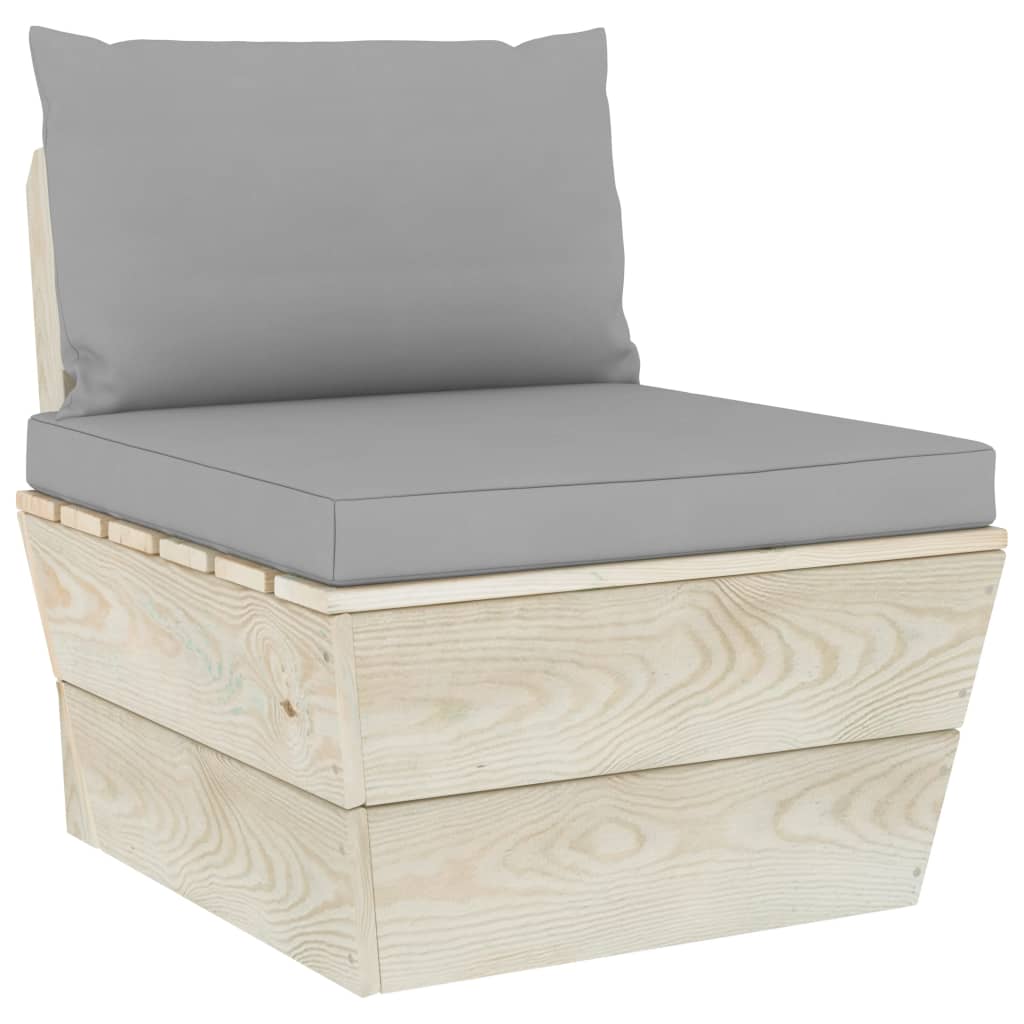 vidaXL Ensemble de canapés de jardin 4 pièces en palettes avec coussins Bois de sapin