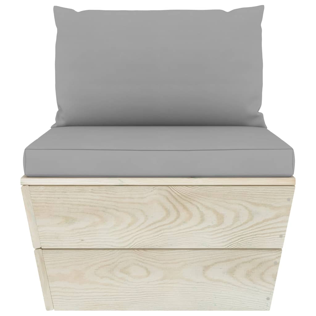 vidaXL Ensemble de canapés de jardin 4 pièces en palettes avec coussins Bois de sapin