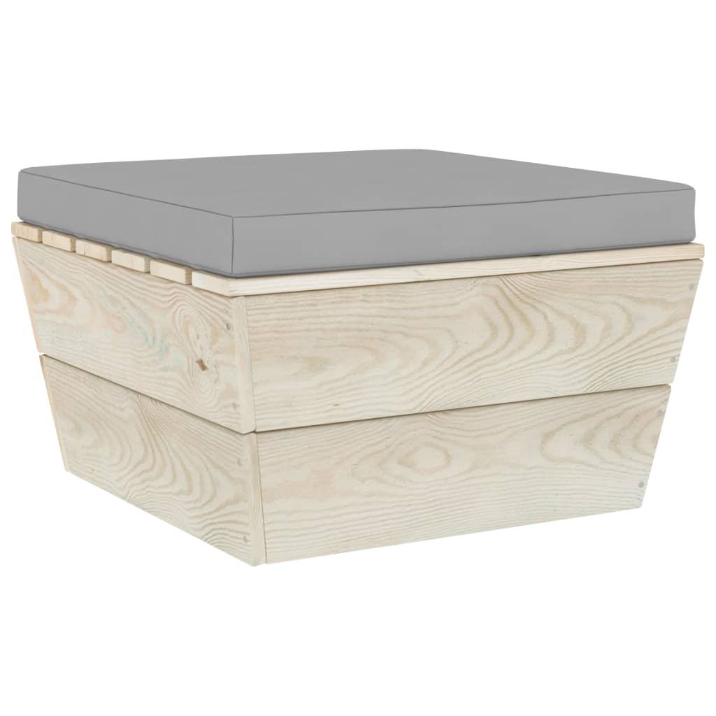 vidaXL Ensemble de canapés de jardin 4 pièces en palettes avec coussins Bois de sapin