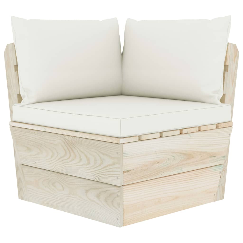 vidaXL Ensemble de canapés de jardin 4 pièces en palettes avec coussins Bois de sapin