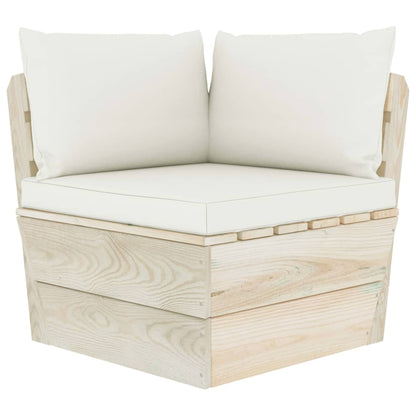 vidaXL Ensemble de canapés de jardin 4 pièces en palettes avec coussins Bois de sapin