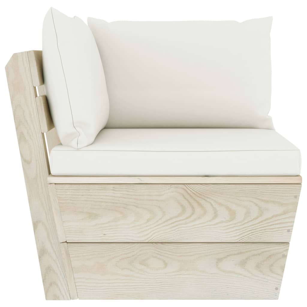 vidaXL Ensemble de canapés de jardin 4 pièces en palettes avec coussins Bois de sapin