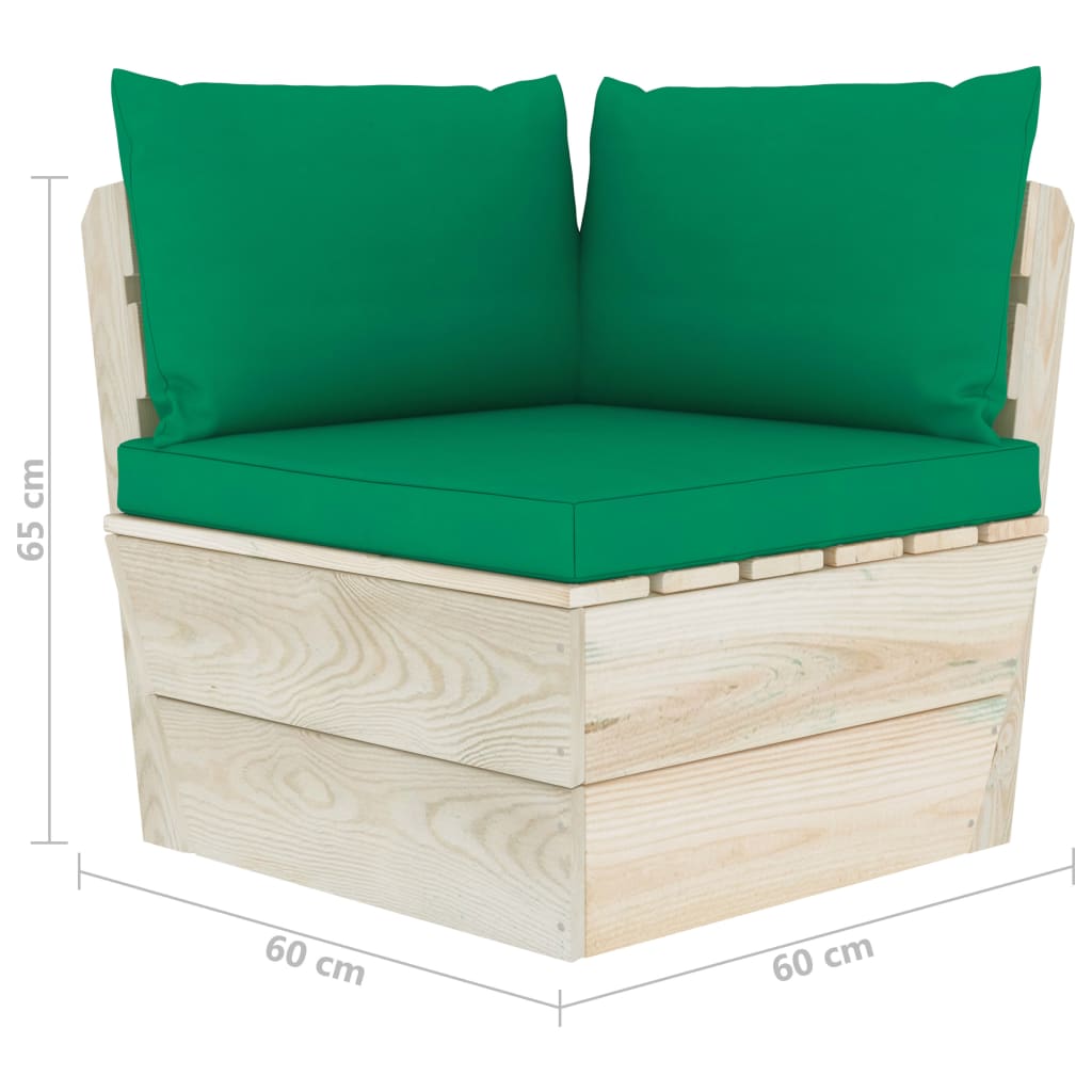 vidaXL Ensemble de canapés de jardin 4 pièces en palettes avec coussins Bois de sapin