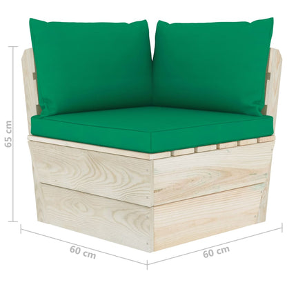 vidaXL Ensemble de canapés de jardin 4 pièces en palettes avec coussins Bois de sapin