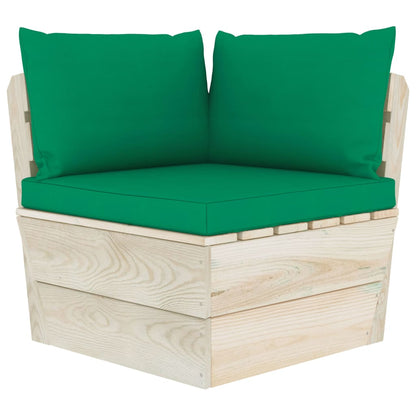 vidaXL Ensemble de canapés de jardin 4 pièces en palettes avec coussins Bois de sapin