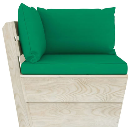 vidaXL Ensemble de canapés de jardin 4 pièces en palettes avec coussins Bois de sapin