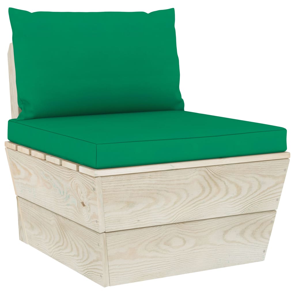 vidaXL Ensemble de canapés de jardin 4 pièces en palettes avec coussins Bois de sapin