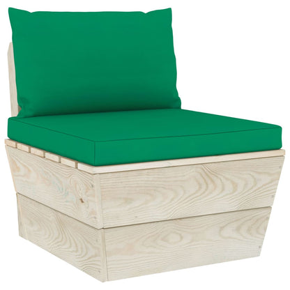 vidaXL Ensemble de canapés de jardin 4 pièces en palettes avec coussins Bois de sapin